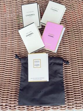 CHANEL Fragrance Sample Set with Drawstring Bag